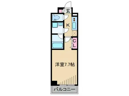 クレヴィスタ武蔵中原II(1K/5階)の間取り写真