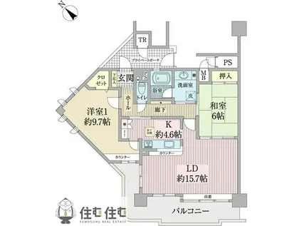 アートシティ三好ケ丘ウエストハウス(2LDK/2階)の間取り写真