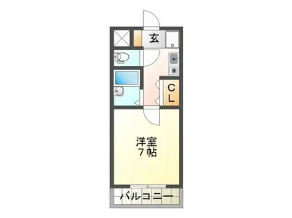 エステート白塚(1K/2階)の間取り写真