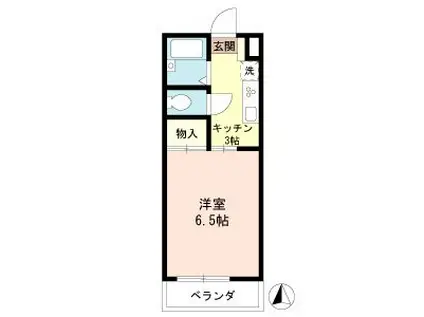 スクエア川口(1K/1階)の間取り写真
