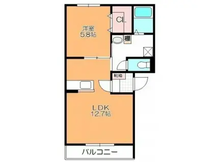 アレグリア(1LDK/4階)の間取り写真