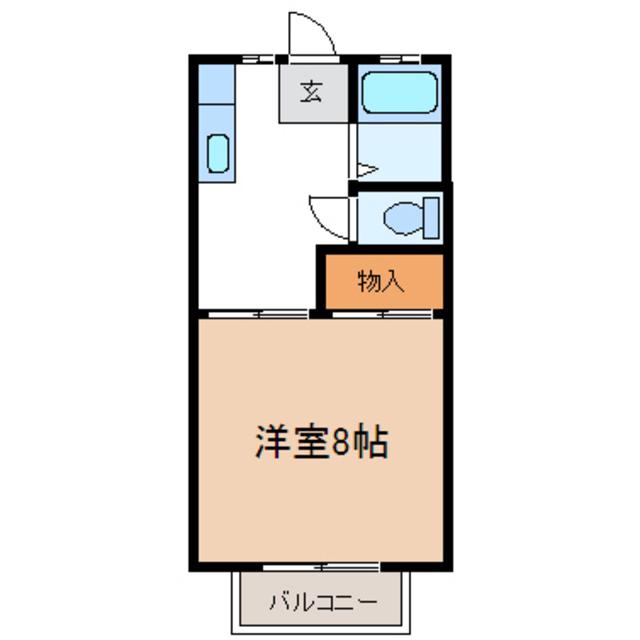 ジョイハウスII(1K/2階)の間取り写真