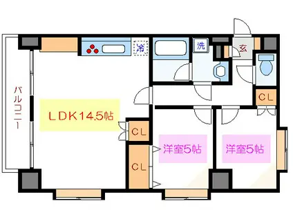 グレイス錦糸町(2LDK/7階)の間取り写真