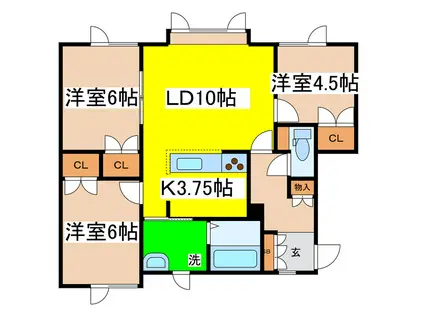 STAR SHINE(3LDK/2階)の間取り写真
