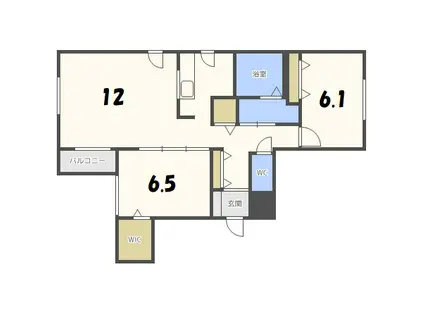 KIND HILLS(2LDK/1階)の間取り写真