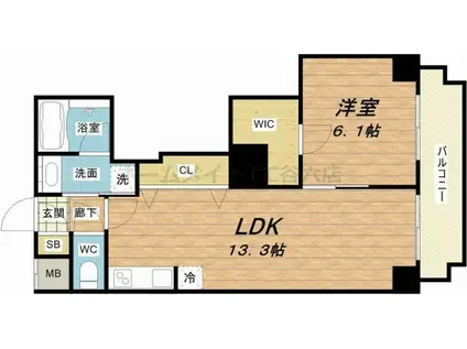 トモ南堀江(1LDK/8階)の間取り写真