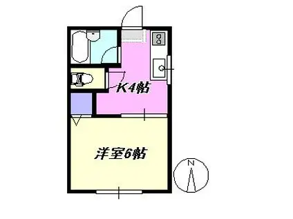 ポラール湘南(1K/1階)の間取り写真