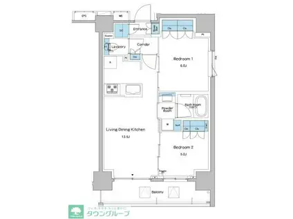 ルフォンプログレ志村坂上(2LDK/1階)の間取り写真