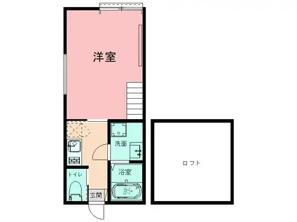 レクシア井土ヶ谷(1K/2階)の間取り写真