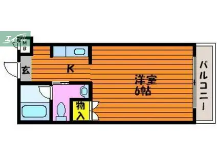 シャインブライト北方(1K/1階)の間取り写真