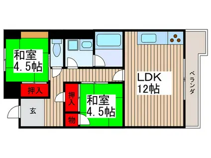 ナンカイ7(2LDK/3階)の間取り写真