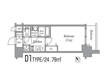 エスリード大阪城アクシス(1K/7階)の間取り写真