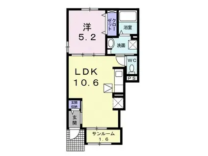 SWING SINGIII(1LDK/1階)の間取り写真