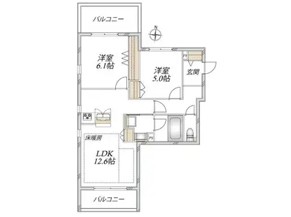 成増3丁目メゾン(2LDK/2階)の間取り写真
