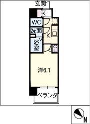 アステリ鶴舞トゥリア(1K/12階)の間取り写真