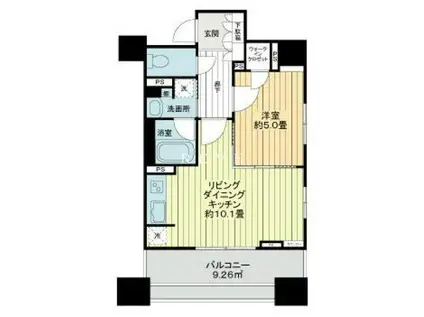 ローレルアイ千代田淡路町(1LDK/7階)の間取り写真