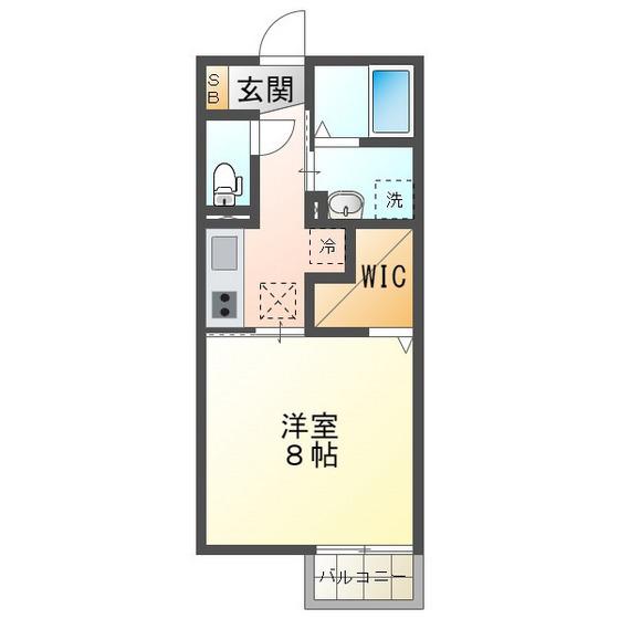 RESIDENCE明神(1K/1階)の間取り写真