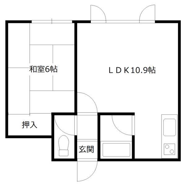 マンション松田(1LDK/3階)の間取り写真