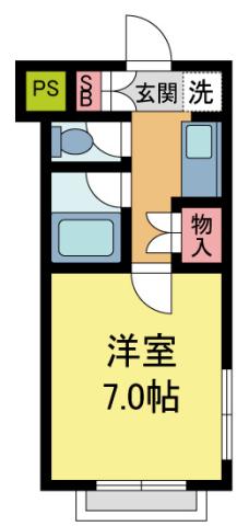 サンライト仁川(1K/1階)の間取り写真