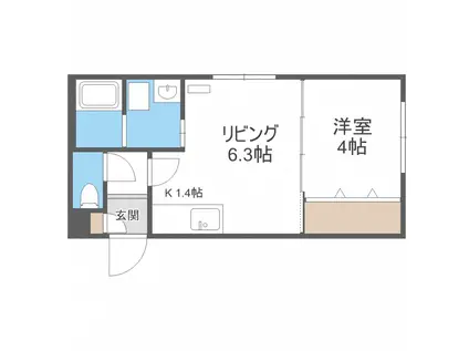 SILENI東札幌(1DK/2階)の間取り写真