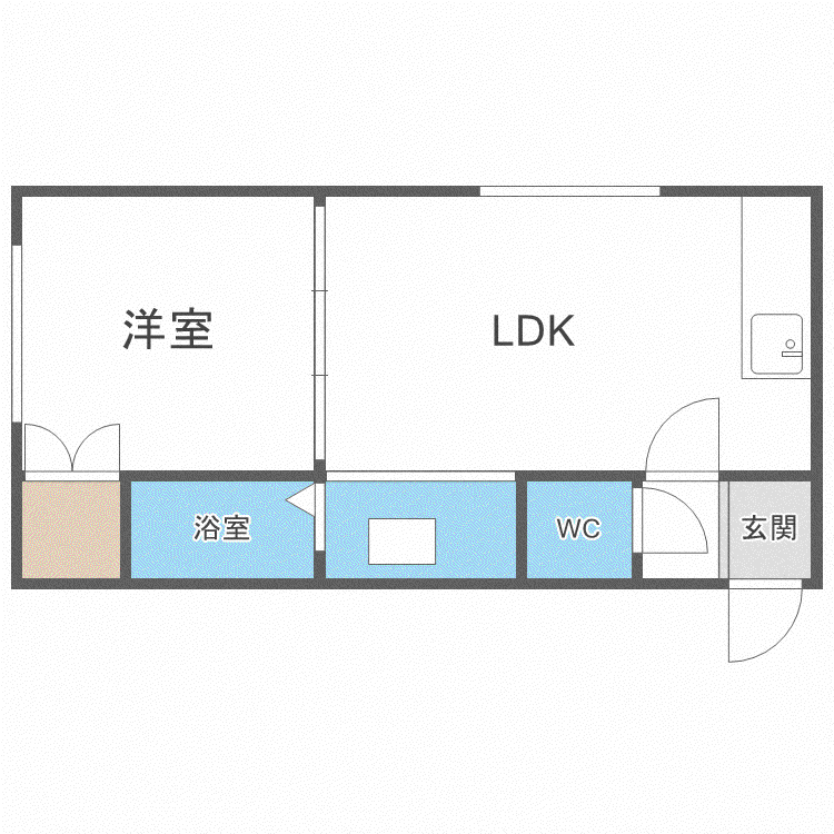  オプス北19条 (1LDK/4階)の間取り写真