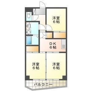 サンヒルズ松和花壇(3DK/5階)の間取り写真