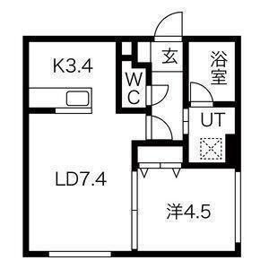 シティレジデンス啓明(1LDK/1階)の間取り写真