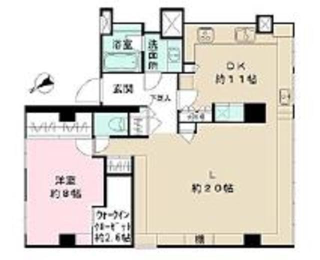 羽沢ハウス(1LDK/1階)の間取り写真