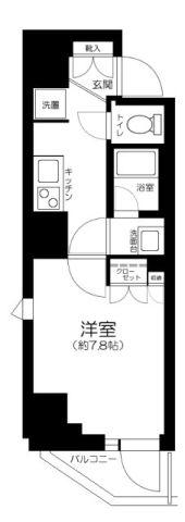 GRANSITE NAKAMEGURO(1K/4階)の間取り写真