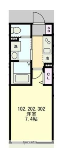 ベイルームハイム横濱保土ヶ谷(1K/1階)の間取り写真