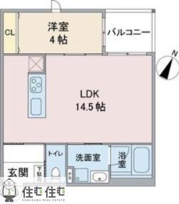 エテルナ山之手(1LDK/3階)の間取り写真