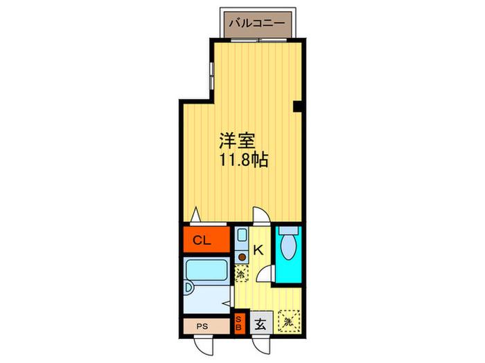 プリモベント長岡天神(1K/2階)の間取り写真