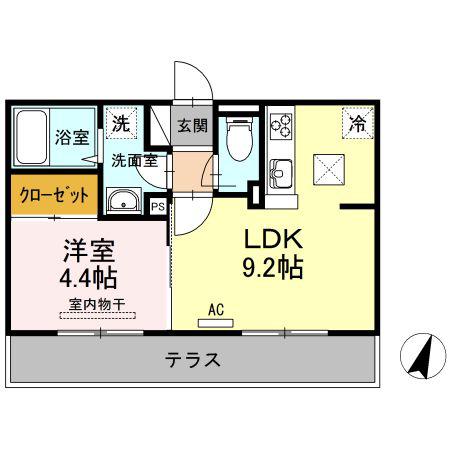 グランシャリオ千代田(1LDK/1階)の間取り写真