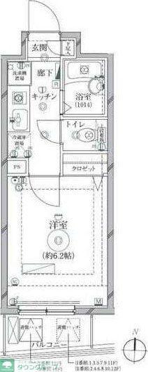 リクレイシア西麻布I番館(1K/1階)の間取り写真
