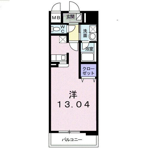 ベルナティオ(1K/3階)の間取り写真