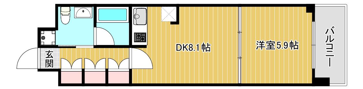 エグゼレジデンスタワー(1LDK/16階)の間取り写真