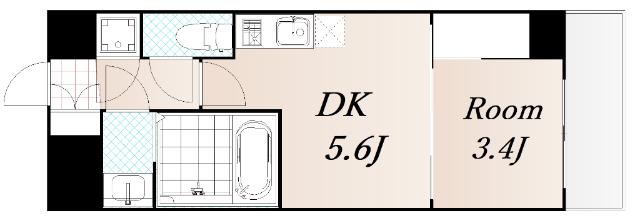 セレニテ新大阪カルム(1DK/2階)の間取り写真