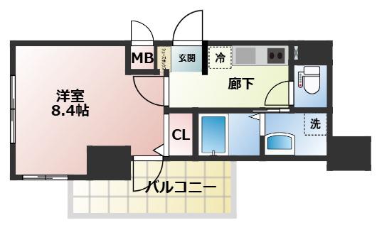 DIMUS新大阪(1K/13階)の間取り写真
