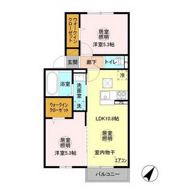 三の丸キャッスル B(2LDK/1階)の間取り写真