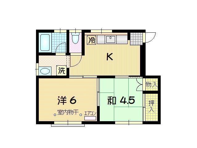 コーポ中村(2K/2階)の間取り写真