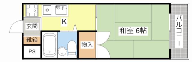 サンハイツ峯(1K/3階)の間取り写真