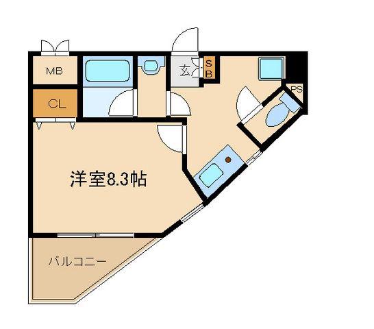 ヴァンクール原町田(1K/3階)の間取り写真
