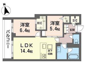 フォレ フルーリー(2LDK/1階)の間取り写真