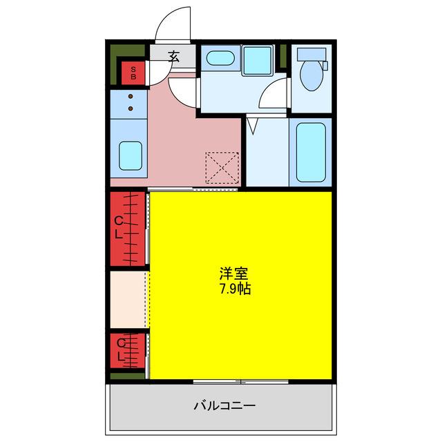 リブリ・WALD FLOURISH(1K/3階)の間取り写真