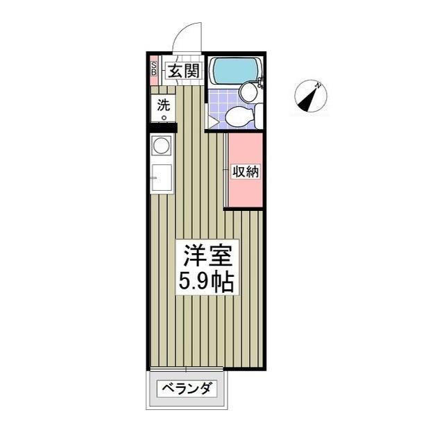 オゼットワールA(ワンルーム/2階)の間取り写真