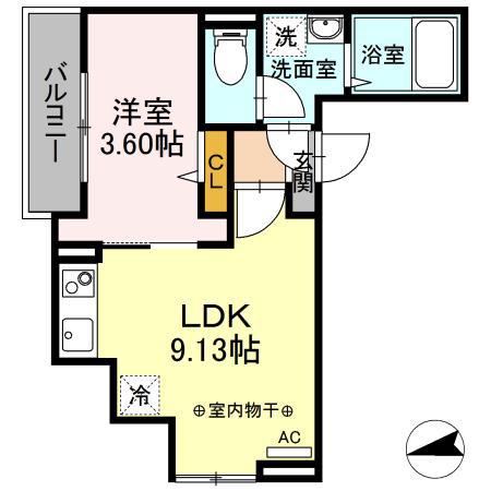 リベルテ(1LDK/3階)の間取り写真