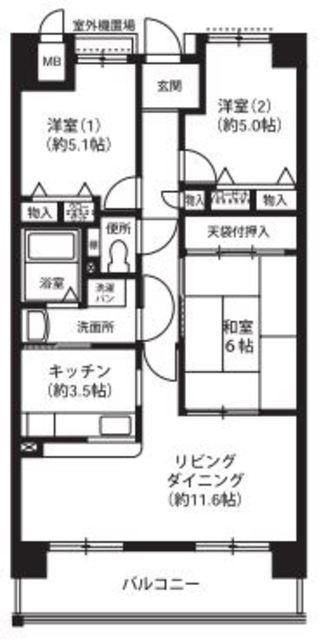 ウエストコート8番街(3LDK/8階)の間取り写真