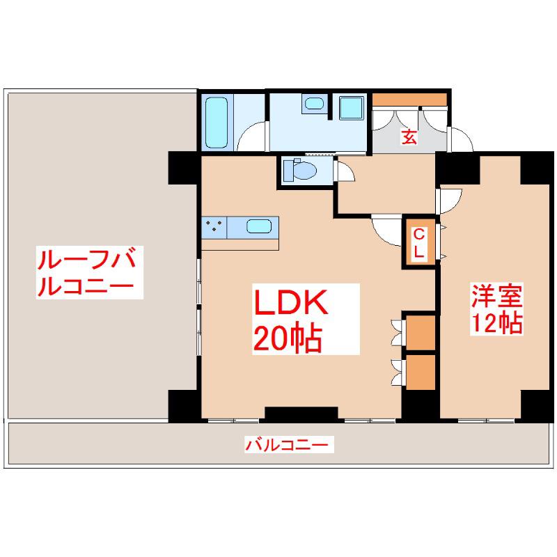 ヴォルフスガルデン上之園(1LDK/11階)の間取り写真