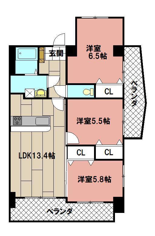 LE GRAND BLEU TROIS(3LDK/10階)の間取り写真