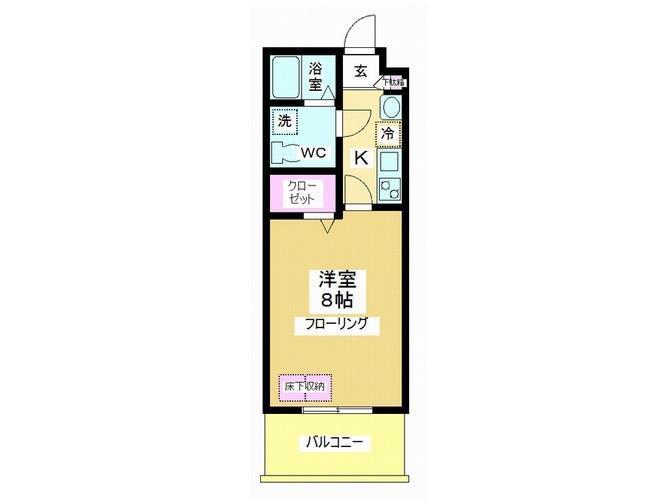 アルファコート川越脇田 I(1K/4階)の間取り写真